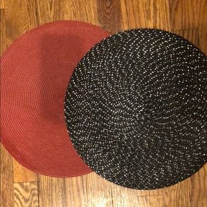 Red and Black Round Placemats
